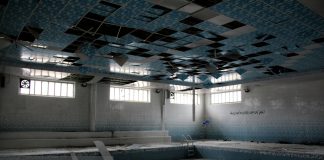آثار حمله آمریکایی-صهیونیستی در استخر نوساز «بهار» کرمانشاه